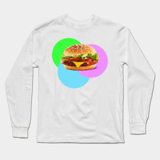Burger retro pop art Long Sleeve T-Shirt